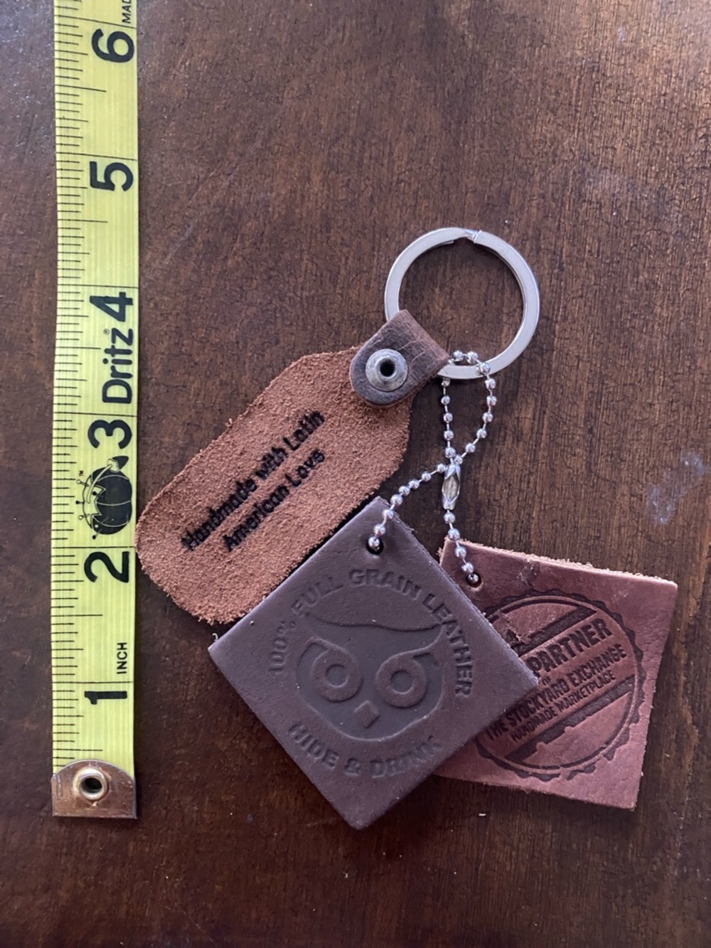 Leather Keychain Set - Brown Full Grain Leather